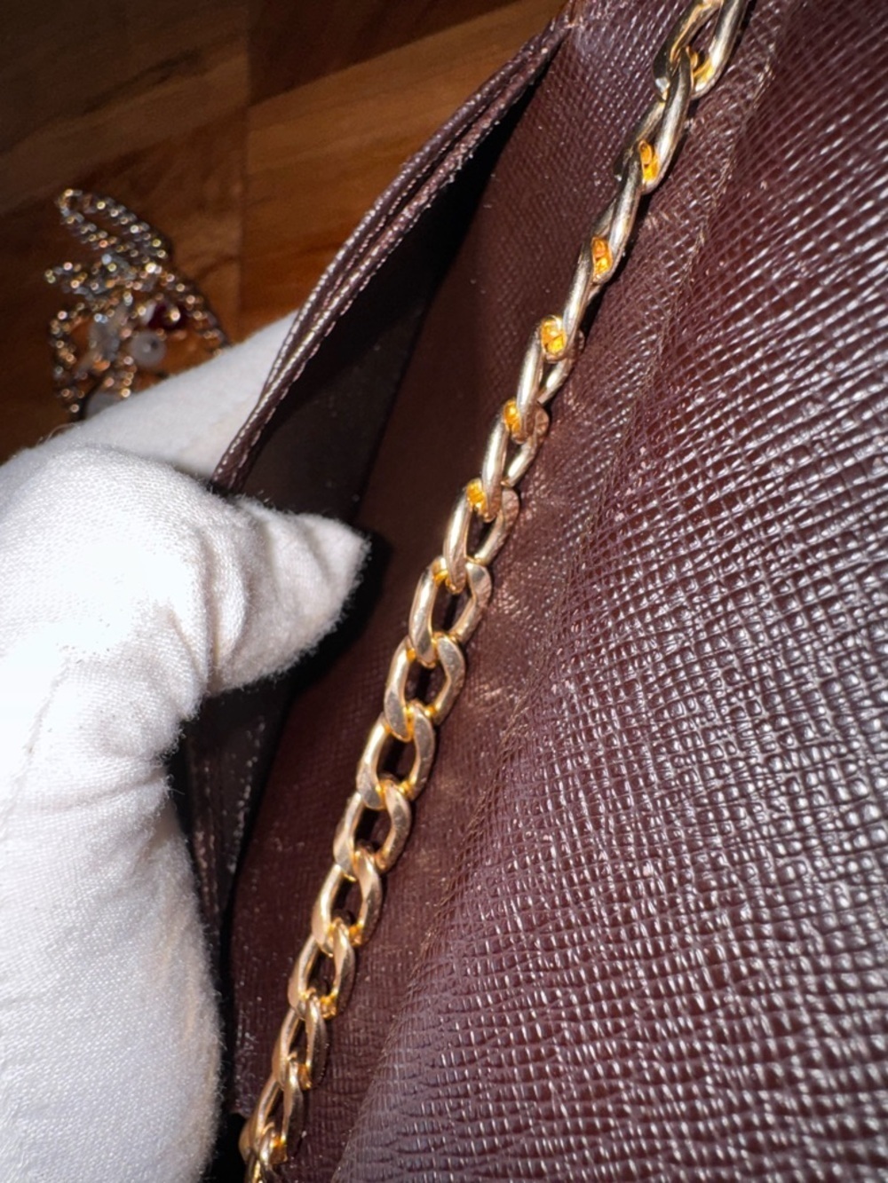 Louis Vuitton French compact wallet kiss Lock vintage 2001 brown generic chain - Picture 13 of 17